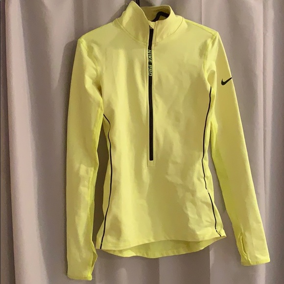 neon yellow nike half zip